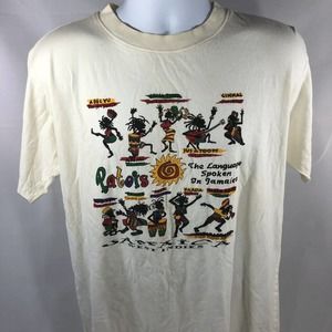 Vintage Jamaica West Indies T-Shirt Short Sleeve Large By Divi Creations Stained